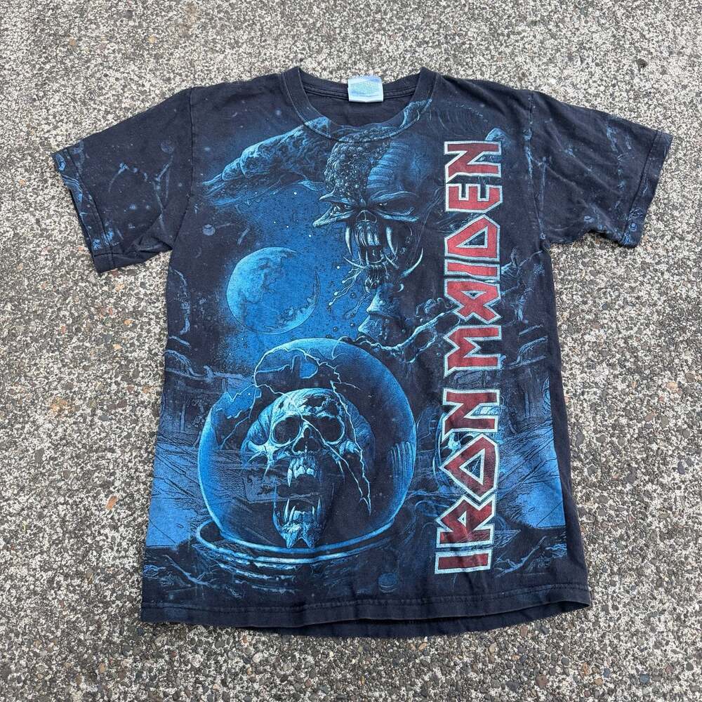 Vintage Iron Maiden The Final Frontier All Over Print T-Shirt Hanes Heavyweight